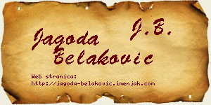 Jagoda Belaković vizit kartica